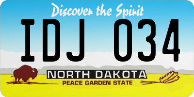ND license plate IDJ034