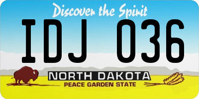 ND license plate IDJ036