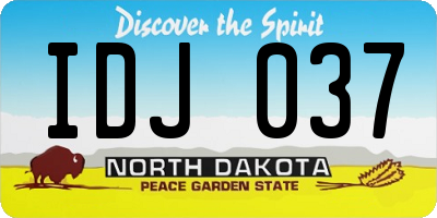 ND license plate IDJ037