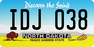 ND license plate IDJ038