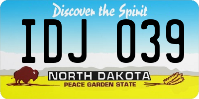 ND license plate IDJ039