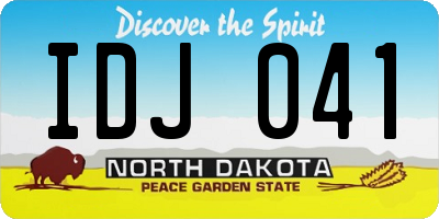 ND license plate IDJ041