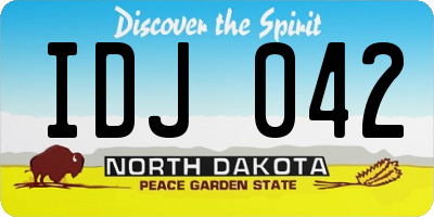ND license plate IDJ042