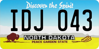 ND license plate IDJ043
