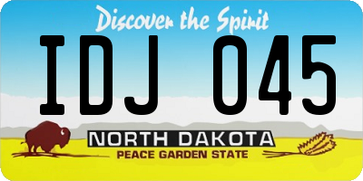 ND license plate IDJ045