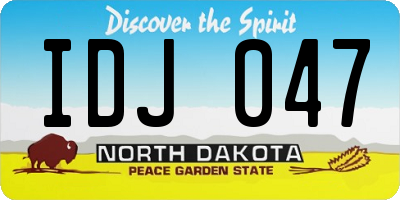 ND license plate IDJ047