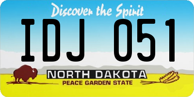 ND license plate IDJ051