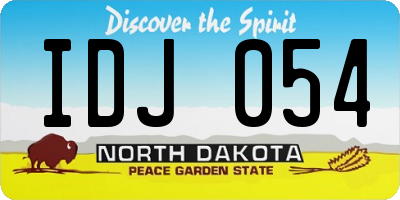 ND license plate IDJ054