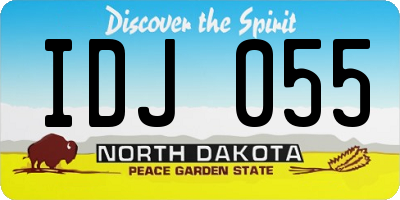 ND license plate IDJ055