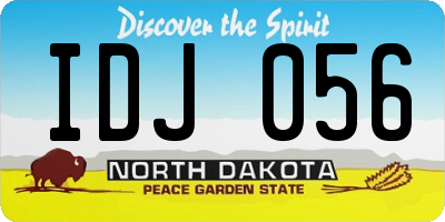 ND license plate IDJ056