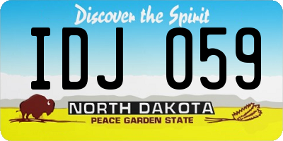 ND license plate IDJ059