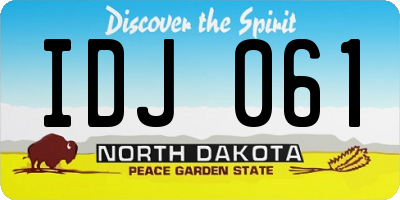 ND license plate IDJ061