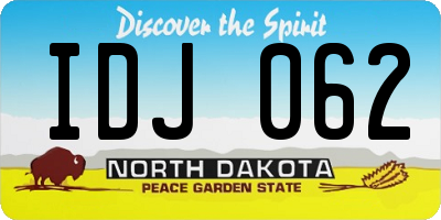 ND license plate IDJ062
