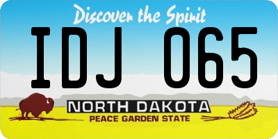 ND license plate IDJ065