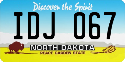 ND license plate IDJ067
