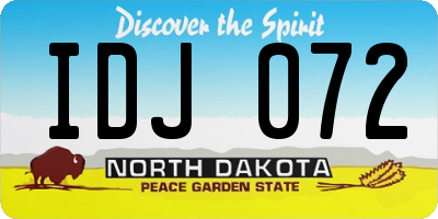 ND license plate IDJ072