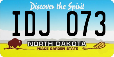 ND license plate IDJ073