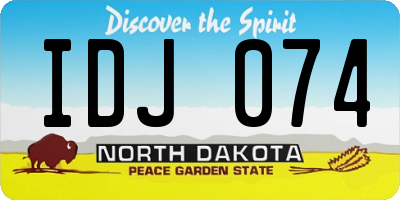 ND license plate IDJ074