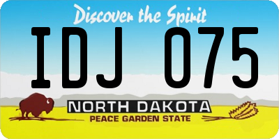 ND license plate IDJ075