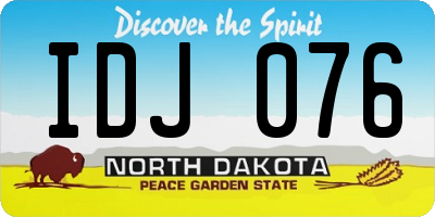 ND license plate IDJ076