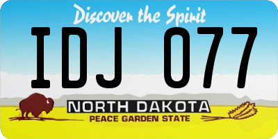 ND license plate IDJ077