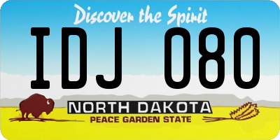 ND license plate IDJ080