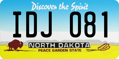 ND license plate IDJ081