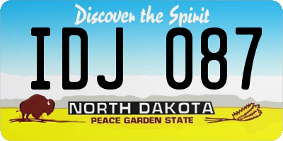 ND license plate IDJ087
