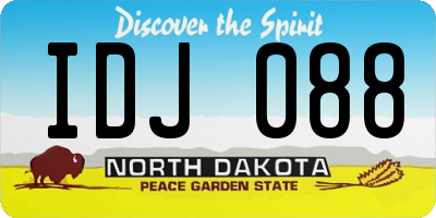 ND license plate IDJ088