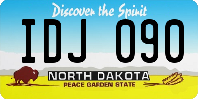 ND license plate IDJ090