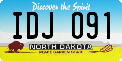 ND license plate IDJ091