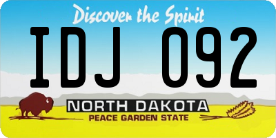 ND license plate IDJ092