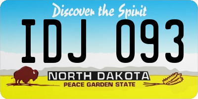 ND license plate IDJ093
