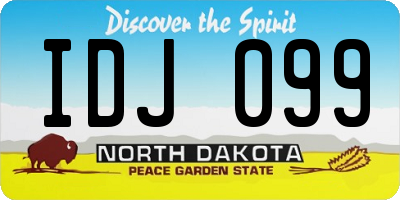 ND license plate IDJ099