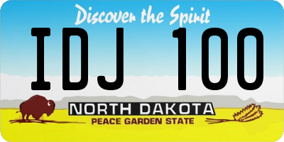 ND license plate IDJ100