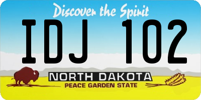 ND license plate IDJ102