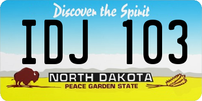 ND license plate IDJ103