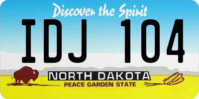 ND license plate IDJ104