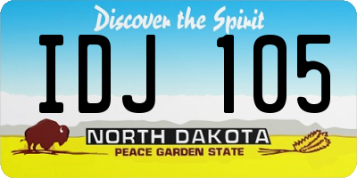 ND license plate IDJ105