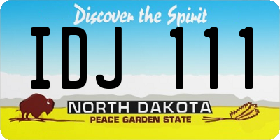 ND license plate IDJ111