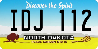ND license plate IDJ112