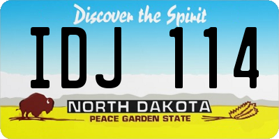 ND license plate IDJ114