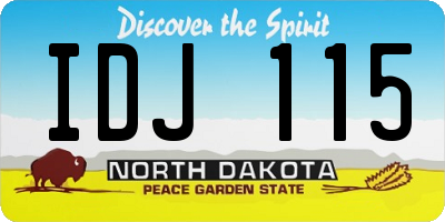 ND license plate IDJ115