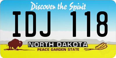 ND license plate IDJ118