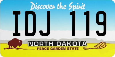 ND license plate IDJ119