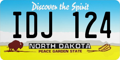 ND license plate IDJ124