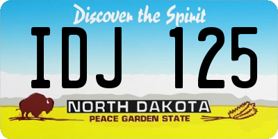 ND license plate IDJ125