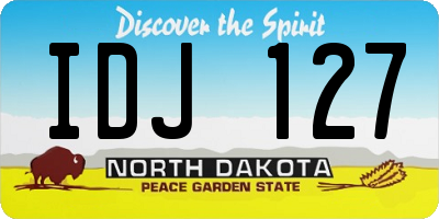 ND license plate IDJ127