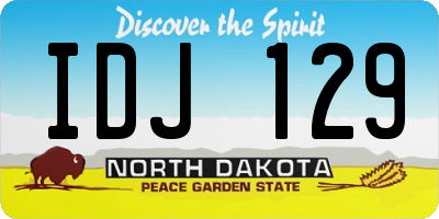 ND license plate IDJ129