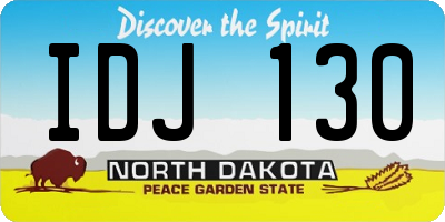 ND license plate IDJ130